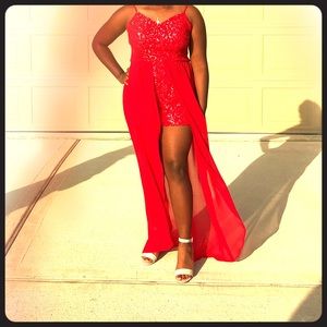 Beautiful Sequence RED romper!!